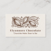 Bean to Bar Chocolate Maker Elegant Cocoa Design Visitekaartje (Voorkant)