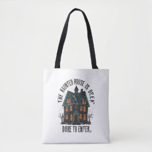 Beangstigende aankondiging 'The Haunted House is O Tote Bag