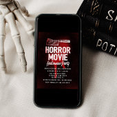 Beangstigende horrorfilm Halloween Party Kaart