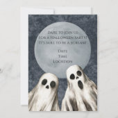 Beangstigende witte geesten op een heksenachtergro kaart (Achterkant)