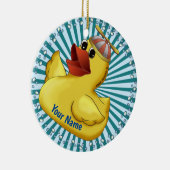 Beanie Hoed Rubber Eend   Keramisch Ornament (Rechts)