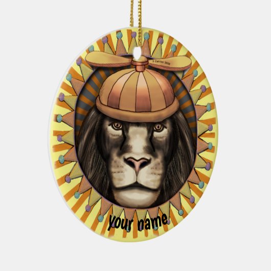 Beanie Lion Keramisch Ornament (Rechts)