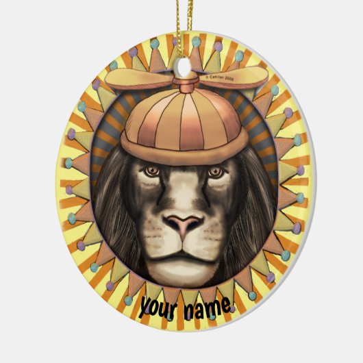 Beanie Lion Keramisch Ornament (Links)