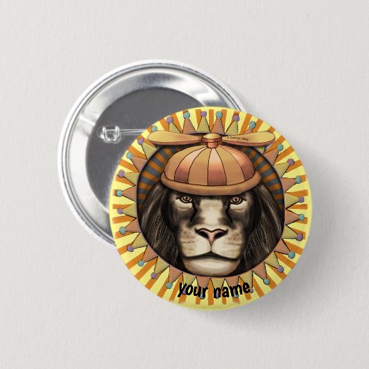 Beanie Lion Ronde Button 5,7 Cm (Voorkant /achterkant)