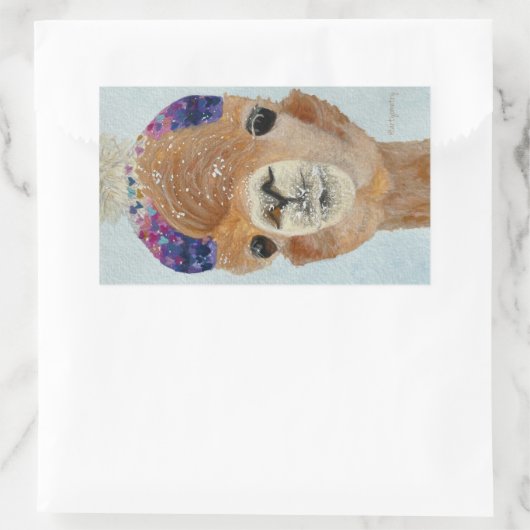 Beanie Llama Rechthoekige Sticker (Tas)