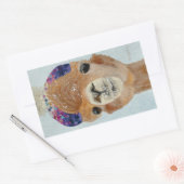 Beanie Llama Rechthoekige Sticker (Envelop)