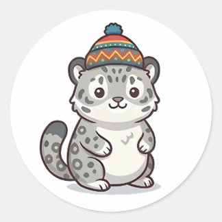 Beanie Luipaard Ronde Sticker