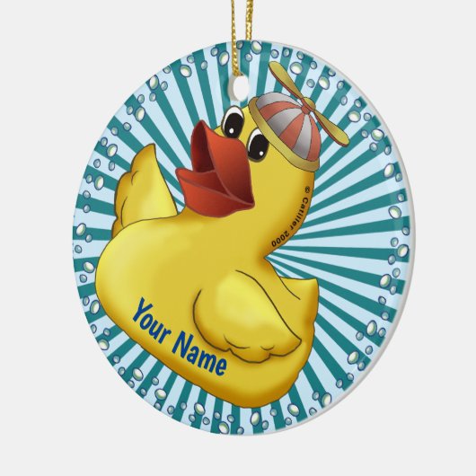 Beanie Pet Rubber Duck Keramisch Ornament (Links)