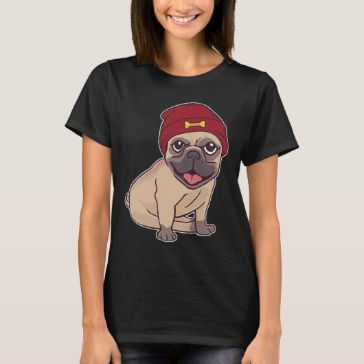Beanie Pug Classic T-shirt 459 (Voorkant)