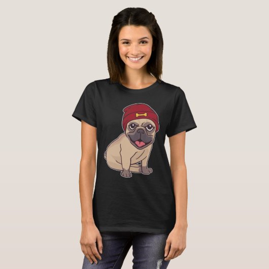 Beanie Pug Classic T-shirt 459 (Voorkant volledig)