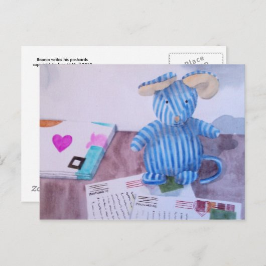 Beanie schrijft zijn briefkaarten (Voorkant / Achterkant)