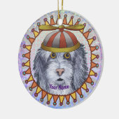 Beanie Sheep Dog, aangepaste naam Keramisch Ornament (Links)