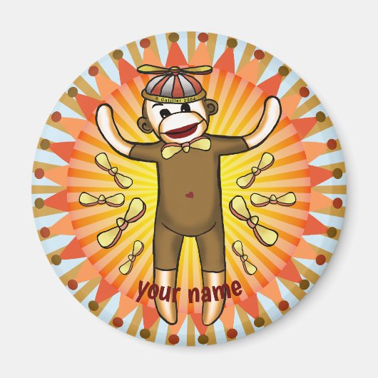 Beanie Sock Monkey Magneet (Voorkant)