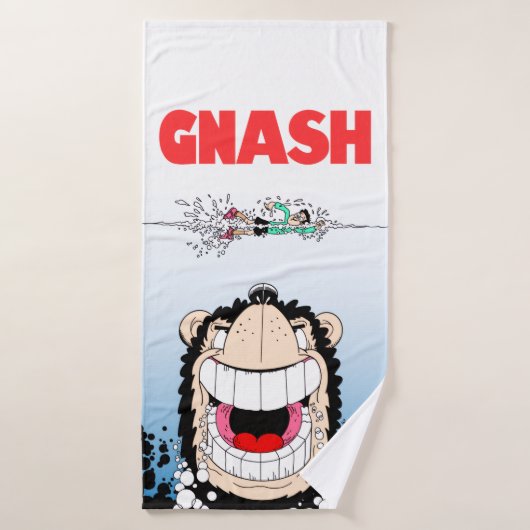 Beano Gnasher "Jaws" parodie badhanddoek 🛁 (Badhanddoek)