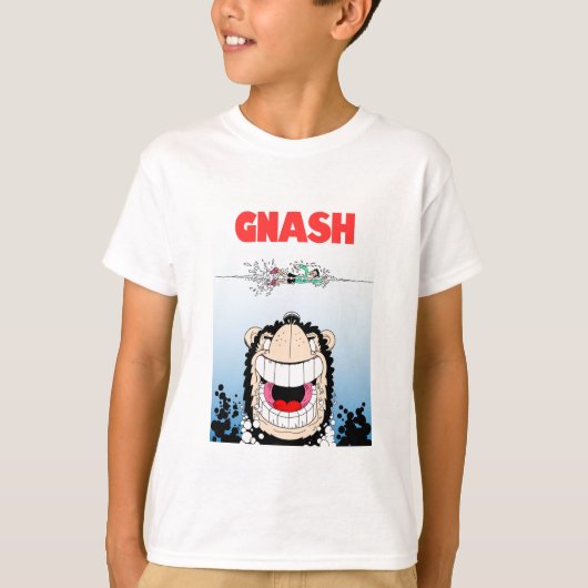 Beano Gnasher "Jaws" parodie op het kinder T-shirt (Voorkant)