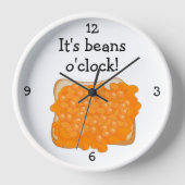 Beans O-Clock, leuk eten grafisch groots klok (Voorkant)