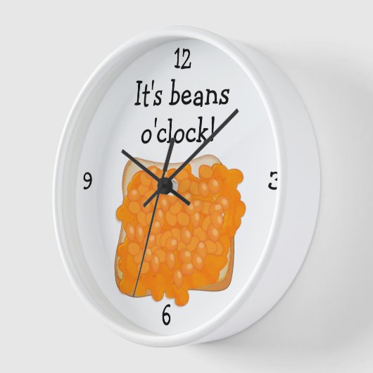 Beans O-Clock, leuk eten grafisch groots klok (Hoek)