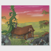 Beanstalk Cottage Cartoon Cadeaupapier (Vlak)