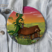 Beanstalk Cottage-Cartoon Ronde Button 6,0 Cm (In situ)