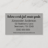 Beantown Bagpipes Visitekaartje (Achterkant)