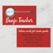 Beantown Banjo Teacher Personalize Visitekaartje (Voorkant / Achterkant)