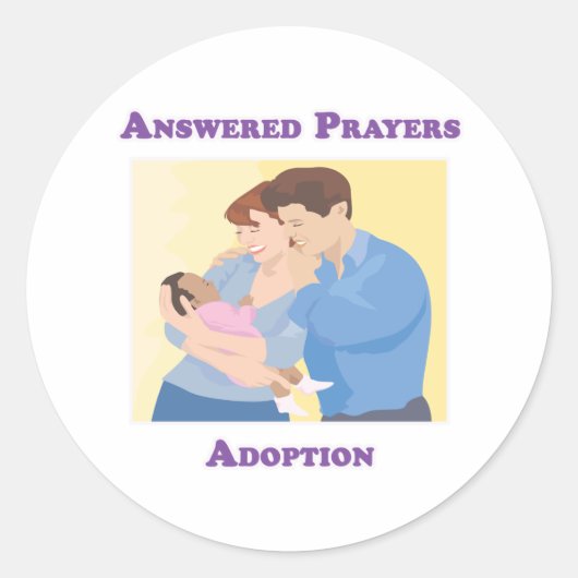 Beantwoord Gebed Adoptie Ronde Sticker (Voorkant)