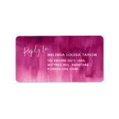 Beantwoord moderne abstracte roze rode adresetiket etiket (Voorkant)