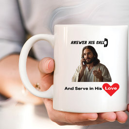 Beantwoord zijn oproep en dien Christelijk in lief Koffiemok