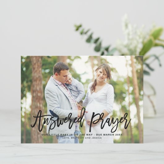 Beantwoord Zwangerschap Zwangerschap Zwangerschap Aankondiging (Staand voorkant)