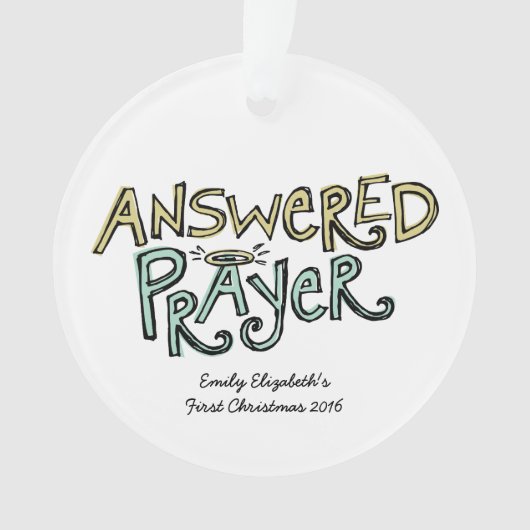 Beantwoordde Eerste Kerstversiering van Prayer Bab Ornament (voorkant)