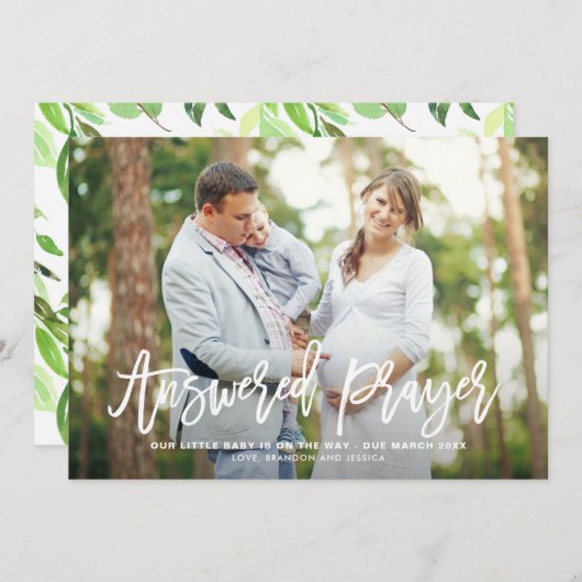 Beantwoorde mededeling van gebeden met briefing ov aankondiging (Voorkant / Achterkant)