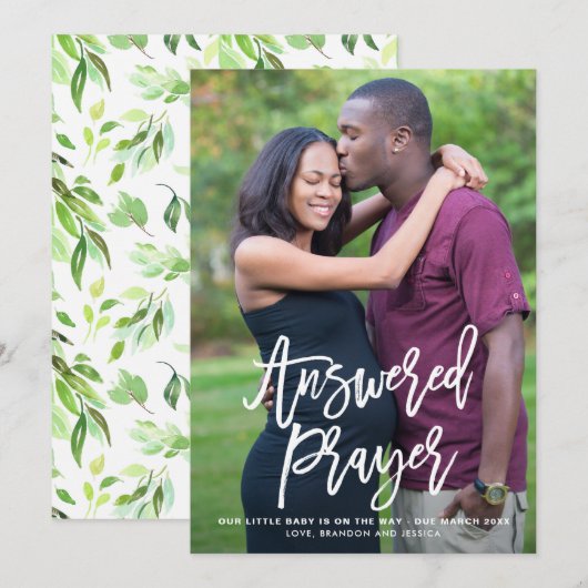 Beantwoorde mededeling van gebeden met briefing vo aankondiging (Voorkant / Achterkant)