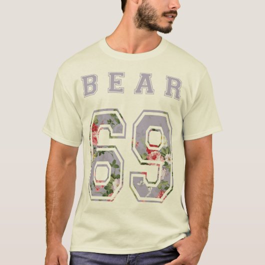 bear 6 9 flores morado t-shirt (Voorkant)