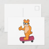 Bear als Skater met Skateboard Briefkaart (Voorkant / Achterkant)