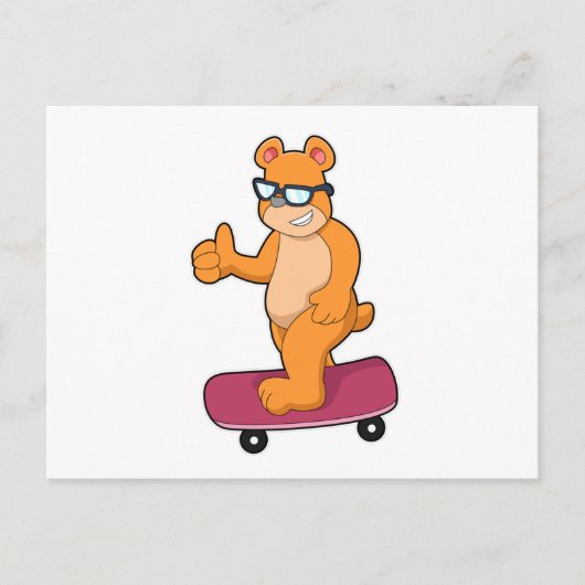 Bear als Skater met Skateboard Briefkaart (Voorkant)