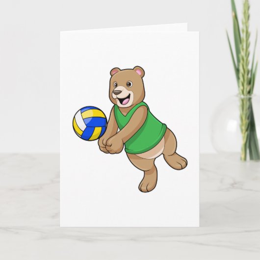 Bear als Volleybalspeler met Volleybal Kaart (Voorkant)