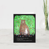 Bear and Bunny Romantic Floral Poetry Valentine Kaart (Voorkant)