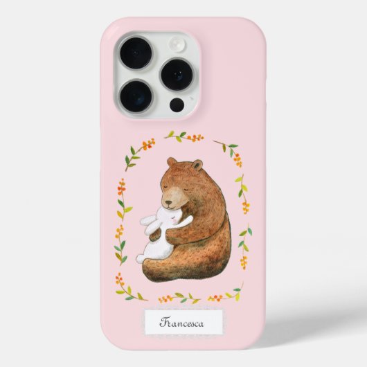 Bear and Bunny Sweet Woodland Custom Name Case-Mate iPhone Case (Achterkant)