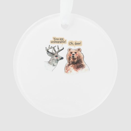 Bear And Deer Conversation Funny WAcrylic Ornament (voorkant)