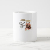 Bear And Deer Conversation Funny Wildlife Design  Grote Koffiekop (Voorkant)