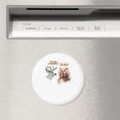Bear And Deer Conversation Funny Wildlife Design  Magneet (Insitu (Vaatwasser))