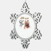 Bear And Deer Conversation Funny Wildlife Design  Tin Sneeuwvlok Ornament (Rechts)