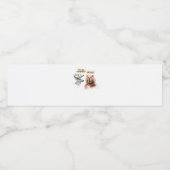 Bear And Deer Conversation Funny Wildlife Design Waterfles Etiket (Enkel label)