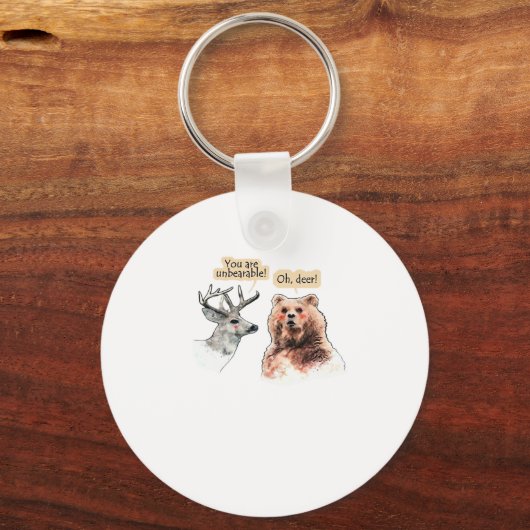 Bear And Deer Conversation Funny Wildlife Keychain (Voorkant)