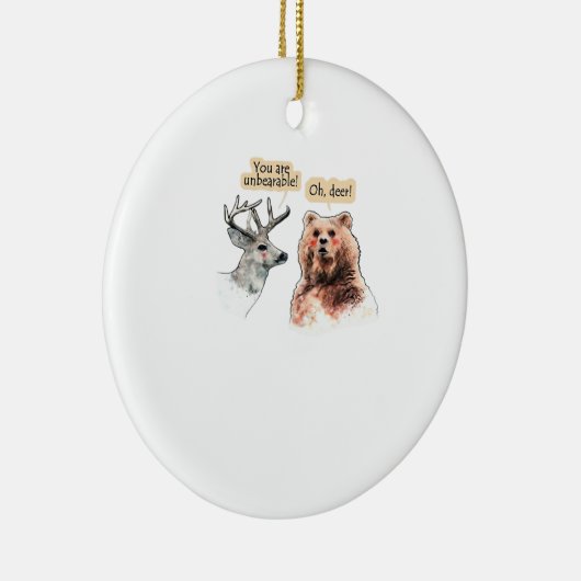 Bear And Deer Conversation Funny Wildlife Ornament (Rechts)