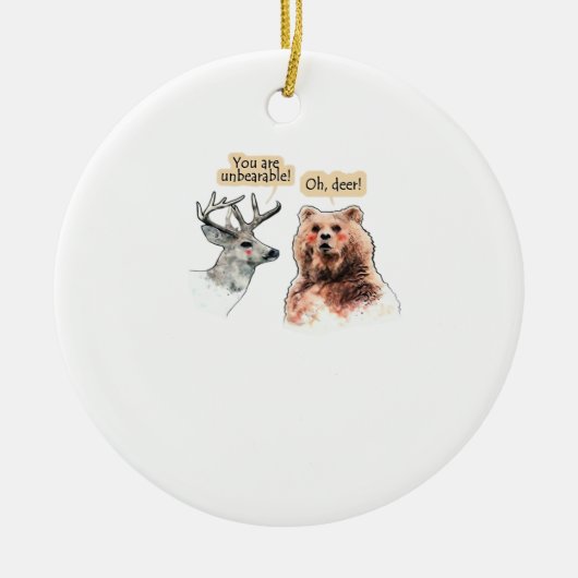 Bear And Deer Conversation Funny Wildlife Ornament (Voorkant)