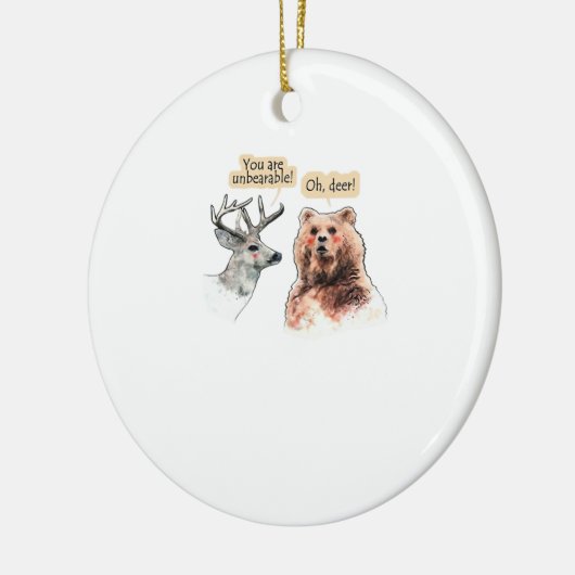 Bear And Deer Conversation Funny Wildlife Ornament (Links)