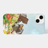 Bear and Raccoon Flower Picnic – iPhone Case iPhone Hoesje (Achterkant horizontaal)