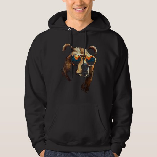 Bear Animal Sunglasses Hoodie (Voorkant)
