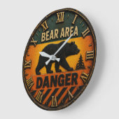 Bear Area Danger Camping & Hunting Gift Grote Klok (Hoek)